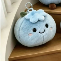 Porte-clés créatif en peluche mignon en forme de myrtille, pendentif doux en forme de fruit, breloque en peluche pour sac, cadeau pour filles