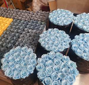 Grosir disesuaikan kualitas tinggi alami selamanya mawar abadi kotak mawar yang diawetkan dalam kotak bulat bunga - Product Image 6