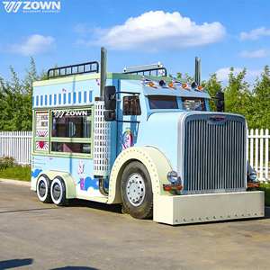 Pink Food Truck With Blue Striped Awning And Magic Dream Design - Product Image 1