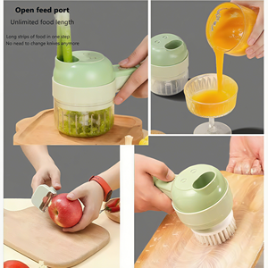 4 1 Coupe-légumes électrique portable Hachoir rechargeable pour poivre, ail, oignon, acier inoxydable Matériau plastique - Product Image 6