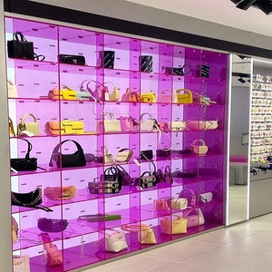 Bán buôn Mall đầy màu sắc lưới nữ bán lẻ Acrylic Túi xách triển lãm hiển thị đứng - Product Image 1