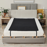 Tapis de mise à la terre en cuir PU conducteur pour lit, tapis de mise à la terre améliore le sommeil avec cordon de mise à la terre de 15 pieds