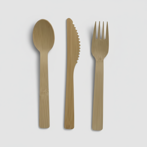 Wholesale <b>Tableware</b> for Parties-Compostable Bagasse <b>Disposable</b> Cutlery Set Sugarcane Pulp Fork Spoon Knife Food - Product Image 1