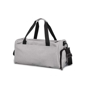 Bolsa de gimnasio Grande y Pequeña de nailon gris, bolsa de gimnasio en seco y húmedo con logo - Product Image 2