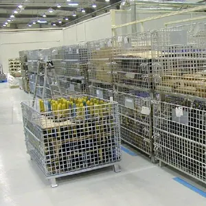 Wholesale Easy To Operate Foldable Pallets Collapsible Heavy Duty Stillage Metal Storage Mesh Cage