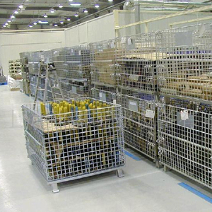 Zenda Bán Buôn Kho Lưới Lồng Có Thể Gập Lại Pallet Đóng Mở Stillage Lưu Trữ Kim Loại Lưới Lồng - Product Image 3