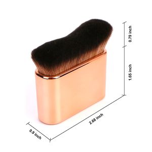Pinceau rectangulaire autobronzant mélangé avec logo personnalisé pour <span class=keywords><strong>le</strong></span> maquillage du visage Brosse Kabuki pour <span class=keywords><strong>le</strong></span> corps avec fond de teint en or rose - Product Image 3