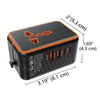 Evrensel Seyahat Priz Adaptörü 2 USB 2 Tip-C Girişli Dünya Seyahat AC Güç Şarj Soketi