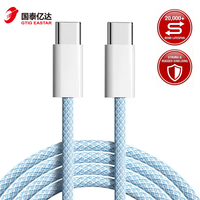 Kabel Pengisian Cepat USB Type-C 60W Berkualitas Tinggi OEM 1M/Jaket Nilon Kustom untuk iPhone 15/16/17 Kamera Konduktor Tembaga Murni