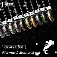 BD sirène diamant Gel vernis Offre Spéciale populaire paillettes Gel couleurs de gros privé végétalien réfléchissant Disco diamant Gel vernis
