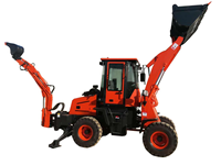 Backhoe Loader 4x4 Wheel Loader Excavator 37KW Mesin Yunnei Kontrol Hidrolik Pilot CE