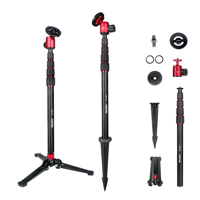 Manbily GF-M25 Monopode de golf 5-en-1 pour smartphones et appareils photo, support magnétique pour téléphone, perche à selfie avec longue tige de sol