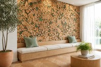 Panel de Pared de Corcho Acústico y Térmico, 100% Natural, con Certificación FSC, Renovable y Ecológico, Autoadhesivo
