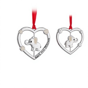 Winko XMAS ORN High Quality Zinc Alloy <b>Small</b> Heart Shape Christmas Ornament Hanging Decoration Baby's 1st Christmas Spinning - Product Image 1