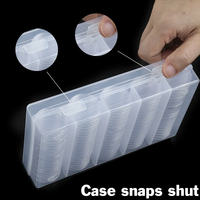 Boîte de rangement en plastique PS transparent pour capsules de pièces de monnaie recyclables de 27 mm, 100 pièces - Fournitures pour collection de pièces de monnaie en argent