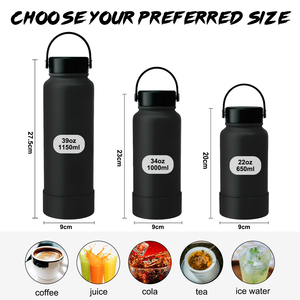 Botella de agua con aislamiento al vacío para deportes de acero inoxidable de doble pared, frasco de agua caliente con manga inferior para niños - Product Image 6