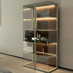 Factory Wholesale Lighted Transparent Aluminum Glass Display Case Home Storage Showcase Airplane Wing <strong>Cabinet</strong> With Drawers - Product Image 2