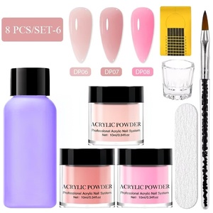 Set de Polvo Acrílico para Uñas, Líquido Monómero Transparente, Rosa Nude, con Pincel para Extensión de Uñas, Esculpido y Diseño Floral - Product Image 6