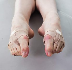 Chaussons de danse à demi-semelle, type string, 1/2 paire, avec coussinets pour la danse lyrique, le ballet, le ventre et la danse contemporaine, pour femmes et filles - Product Image 3