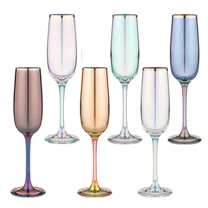 Groothandel Hot Sell Goedkope Prijs Custom Logo Galvaniseren Goblet Wijnglazen Champagne Cup Hoge Kwaliteit Glazen Beker