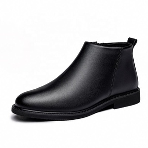 Men Ankle <b>Bootie</b> Boots Genuine Leather Round Toe Rubber Outsole Comfortable All Seasons Snow Boots PU Lining - Product Image 5