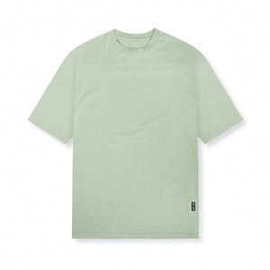 T-shirts décontractés amples et oversize pour hommes, couleur unie, col rond, en coton, pour la gym et le sport, à manches courtes, avec logo personnalisé, très demandés - Product Image 2
