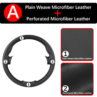 Housse de volant de voiture en cuir microfibre personnalisable pour KIA RIO 2011-2014 cousue à la main en cuir de fibre de conception de sport