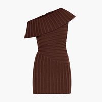 Fabricant ODM Robe mini moulante côtelée sans manches pour femme, à épaules dénudées, froncée, taille empire, unie, tendance, pour soirée