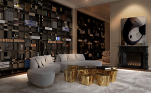 Divano Curvo Italiano Minimalista di Alta Gamma, Modello di Lusso per Ville e Appartamenti di Grandi Dimensioni, Set di Divani per Soggiorno e Area Ricevimento - Product Image 3