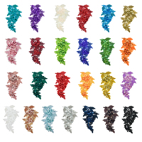 Vente en gros 3D Fleur Patch Broderie à la main Dentelle Perlée Sequin Applique pour Performance Robe Vêtements Accessoires