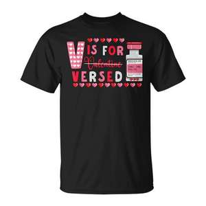 Valentines Nurse V Is For Versed T-Shirt Cadeau pour étudiant en soins infirmiers RN - Product Image 1