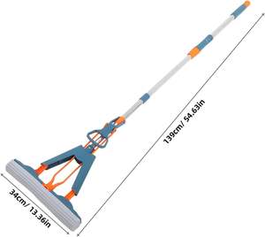 Portable Self Squeeze Short Mini Mop Portable Mini Mop for Bathroom Kitchen Desktop Glass and Car Window - Product Image 2