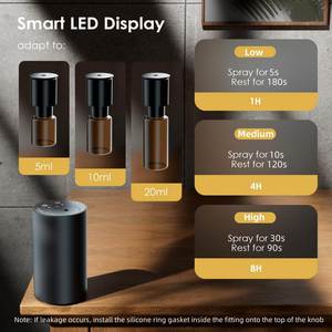 Difusor de Aroma para Coche USB Portátil de 10ml/20ml con Logotipo Personalizado, de Aluminio Negro Recargable, sin Agua, para Aceites Esenciales Puros, 1 Año de Garantía - Product Image 2