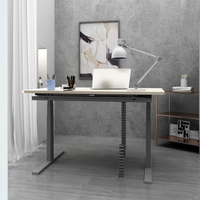 Bureau assis-debout électrique extensible à hauteur réglable avec panneau acoustique et rail de gestion des câbles
