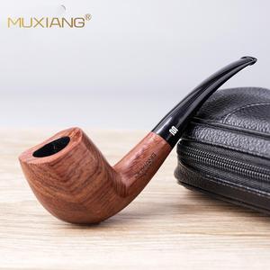Muxiang Rosewood Smoking Pipe Bent Type Handmade Solid Wood Tobacco Pipe With Curved Handle For Personal Gift - Product Image 1