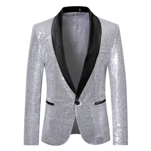 Bộ Đồ Cưới Cho Nam, Bộ Đồ Tuxedo Màu Trắng Và Vàng Kim Dáng Ôm Tùy Chỉnh