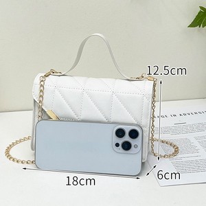 Trendy Rhomboid Chain PU Women's <b>Handbag</b> Fashionable <b>Small</b> Square Casual Crossbody Shoulder Bag - Product Image 3