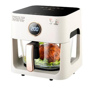 Nouvelle friteuse à air numérique intelligente en acier inoxydable de 12-15 L, sans huile, à cuisson rapide, avec pot en verre visible, pour usage domestique et en camping-car - Product Image 1