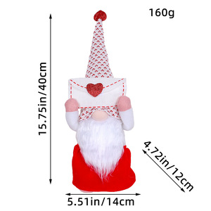 Heart Faceless Gnome Rudolph Doll Ornaments Xmas Mother's Day Desktop Window Display Decor Figurines - Product Image 6