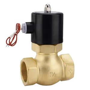 2L Series US40 Brass High Temperature Water Steam Solenoid Valve 2-Way Straight-Through Type Pneumatic Solenoid Ball Valve