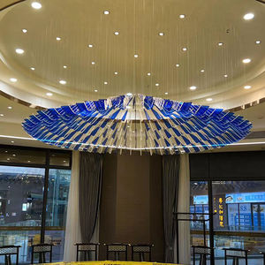 Nouveau modèle de lampe suspendue LED élégante et personnalisée de luxe, éclairage de plafond nordique, hauteur réglable, grand lustre en forme de branche bleue - Product Image 4