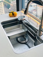 Évier de cuisine double bac personnalisable fait main en acier inoxydable 304 avec robinet monotrou – Vente chaude