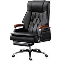 Chaise de bureau en cuir véritable, design moderne et minimaliste, ergonomique, avec fonction massage, réglable en hauteur, confortable, pour ordinateur, étude et affaires