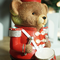 Souvenir de Noël transfrontalier en résine époxy européenne, sculpté artistiquement, motif ours brun batteur, lavable, personnalisé, art populaire, pour la maison