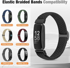 Vente directe d'usine, bracelet élastique tressé pour <span class=keywords><strong>Fitbit</strong></span> Inspire 3/Inspire 2/Inspire/Inspire HR/Ace 3/Ace 2 pour femmes, hommes et enfants - Product Image 2