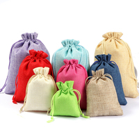Sac d'emballage cadeau écologique et recyclable pour la maison, léger, 13*18cm, en lin, avec cordon de serrage, pour outils, emballage de thé, Fujuan