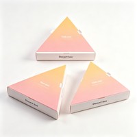 Boîtes d'emballage pour macarons, très vendues, imprimées en rose, de qualité alimentaire, boîte triangulaire pour boulangerie avec compartiments individuels