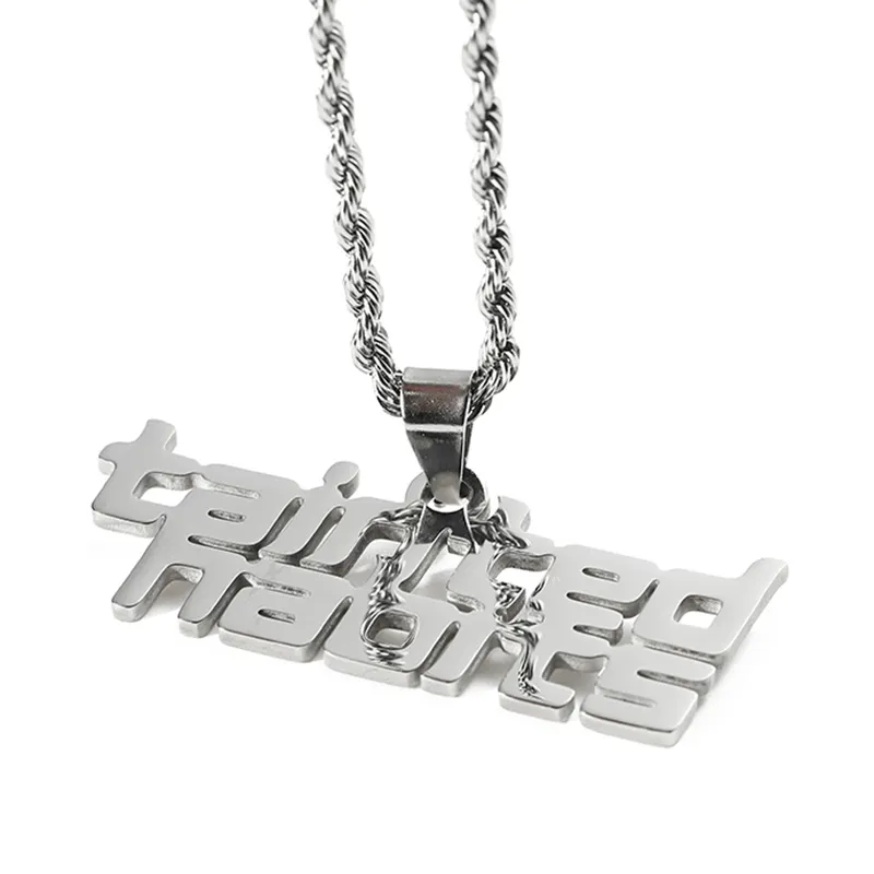 Collana di Design personalizzato in acciaio inox argento gioielli moda uomo donna collana 2d 3D nome della lettera ciondoli per collana