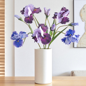 Flores Artificiales <span class=keywords><strong>de</strong></span> Iris, Flores <span class=keywords><strong>de</strong></span> Seda <span class=keywords><strong>de</strong></span> Iris Púrpura, Tallo Largo, Decoración para Bodas, Hogar, Oficina, Mesa, Jarrón, Centro <span class=keywords><strong>de</strong></span> Mesa - Product Image 1