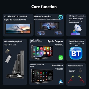10.26'' IPS HD Universal Dashboard Monitor Wireless <strong>GPS</strong> Auto Radio Portable Multimedia Video MP5 Amplifier Split <strong>Screen</strong> Stereo - Product Image 6